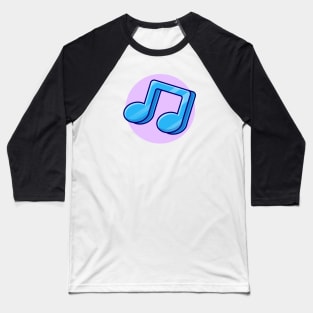 Colorful Music Note Cartoon Vector Icon Illustration (2) Baseball T-Shirt